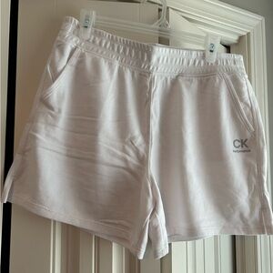 Calvin Klein Performance White Athletic Shorts Lightweight Breathable